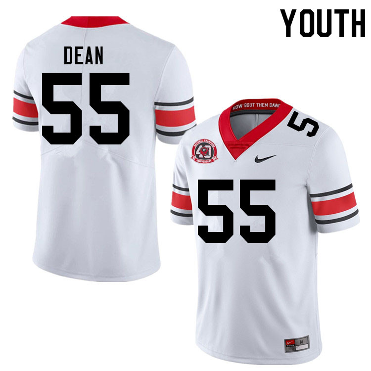 Youth #55 Marlin Dean Georgia Bulldogs Nationals Champions 40th Anniversary College Football Jerseys - Click Image to Close